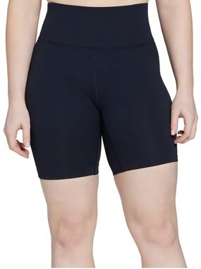 DSG Womens High Rise Momentum Seamless Ribbed Bike Shorts Navy Size Medium